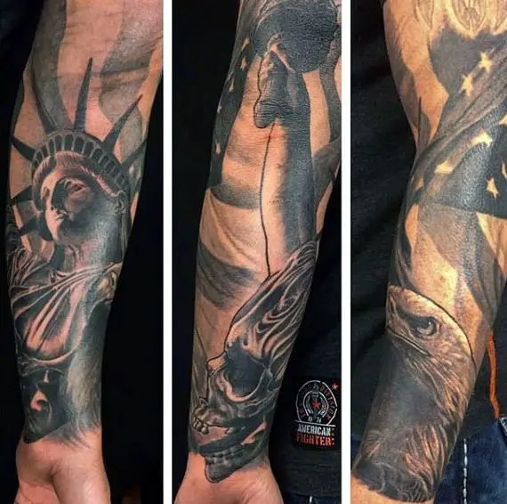 Saluting the Stars and Stripes: Patriotic Forearm Tattoos for Men