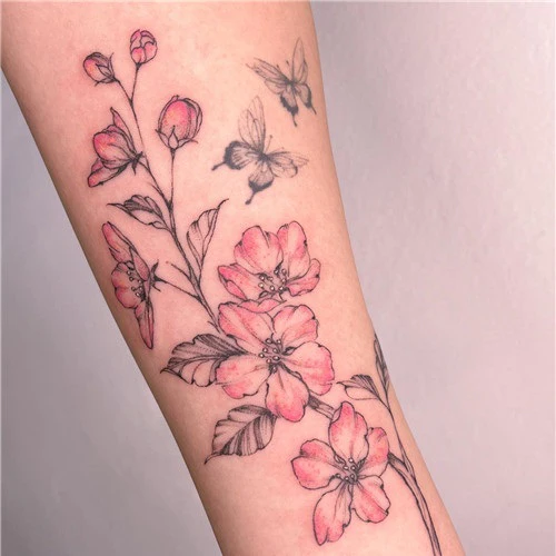 Cherry Blossom Forearm Tattoos